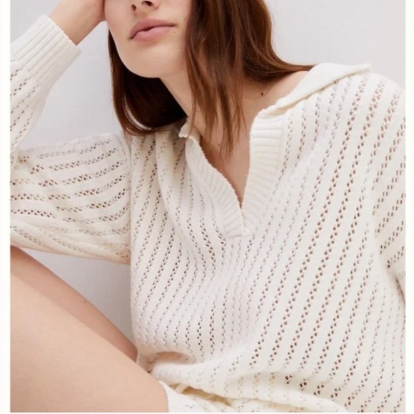 V-Neck Lounge Peasant Boho Minimal Hipster Hippie Art Deco Farm Hip Sweater Set - Picture 2 of 4